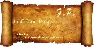 Fráter Petra névjegykártya