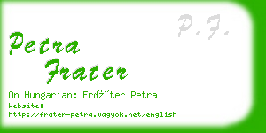 petra frater business card